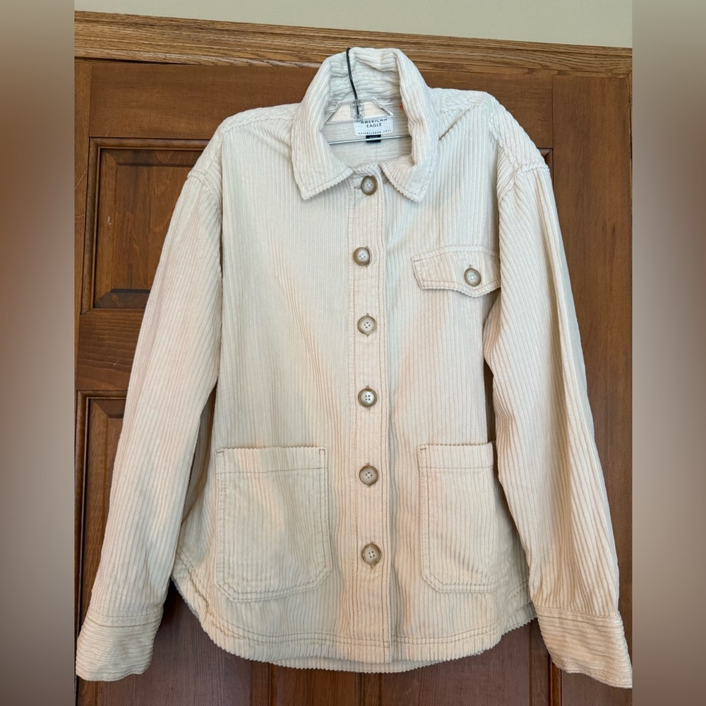 American Eagle Outfitters Beige Corduroy Utility Jacket